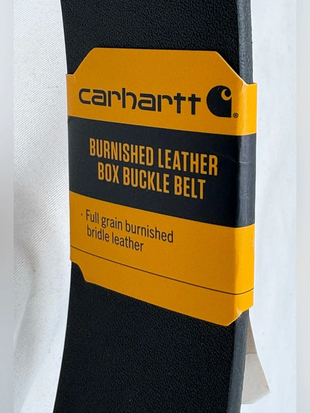 Carhartt Men's Burnished Saddle Leather Box Buckle Size 52 Black NEW